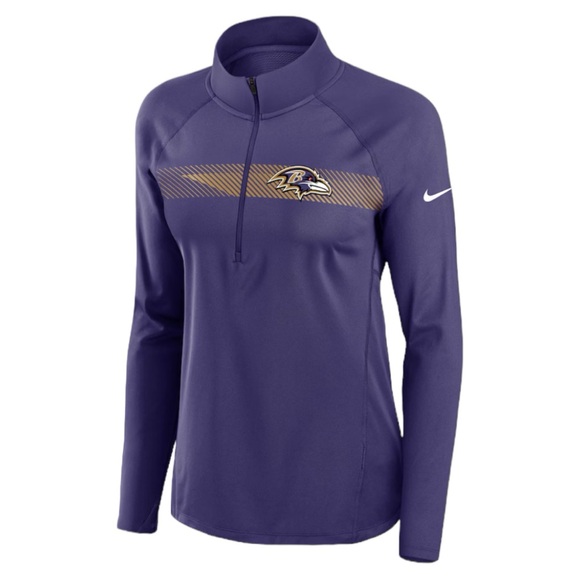 Nike Purple Baltimore Ravens Logo  Half-Zip Raglan Performance Pullover S - Picture 3 of 5